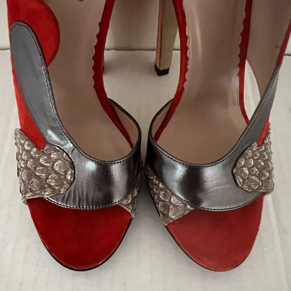 Reed Krakoff Suede and Snakeskin Sandals - Picture 10 of 15